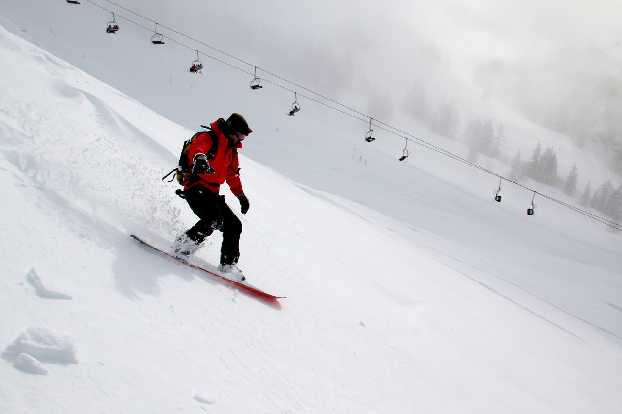 snowboarder med fart på